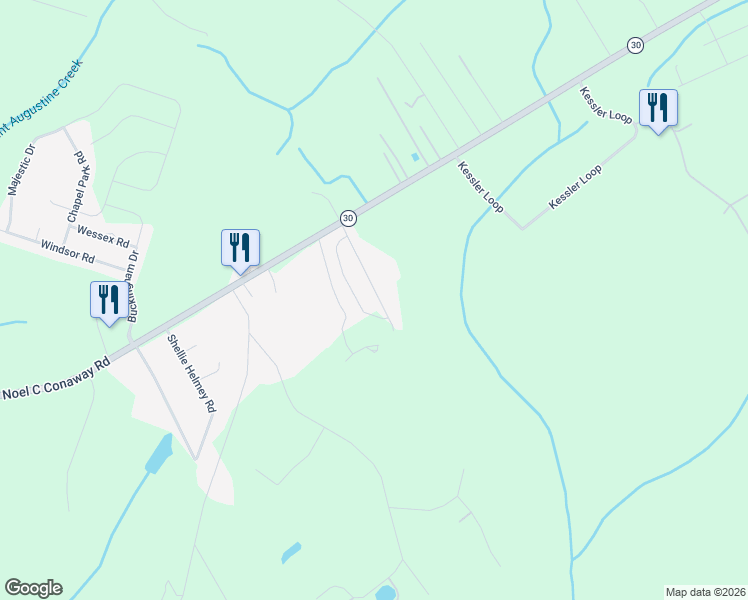 map of restaurants, bars, coffee shops, grocery stores, and more near 198 Boone Road in Guyton