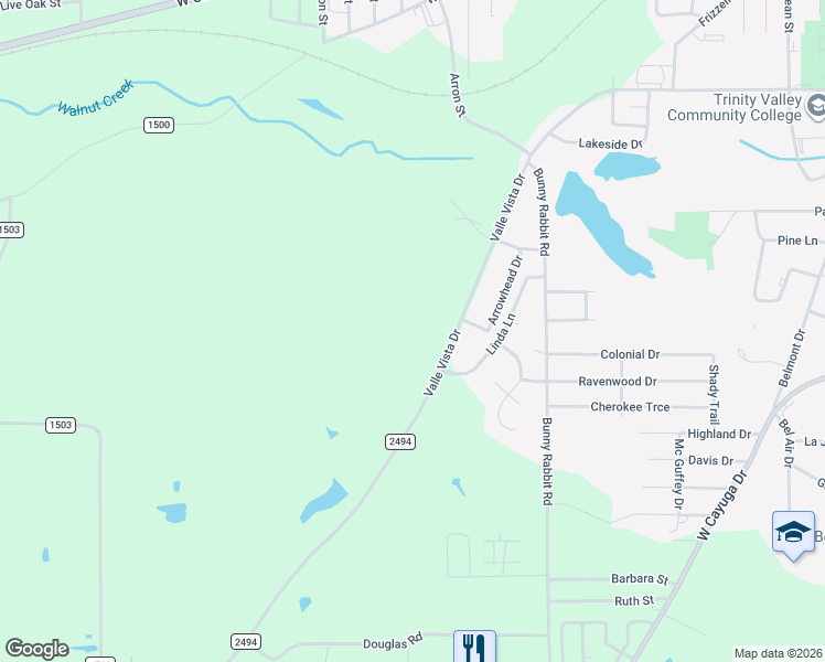 map of restaurants, bars, coffee shops, grocery stores, and more near 906 Valle Vista Drive in Athens