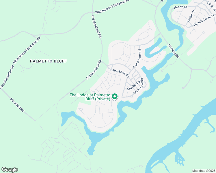 map of restaurants, bars, coffee shops, grocery stores, and more near 9 Buckskin Road in Bluffton