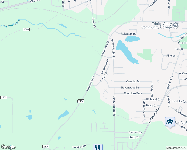 map of restaurants, bars, coffee shops, grocery stores, and more near 906 Valle Vista Drive in Athens