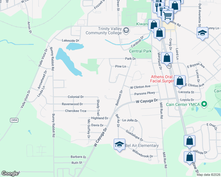 map of restaurants, bars, coffee shops, grocery stores, and more near 718 Mulberry Drive in Athens