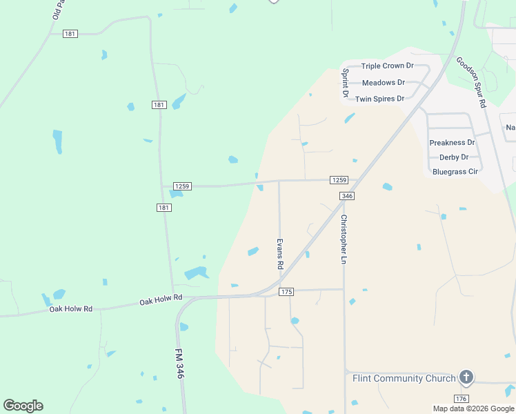 map of restaurants, bars, coffee shops, grocery stores, and more near 11710 County Road 1259 in Flint