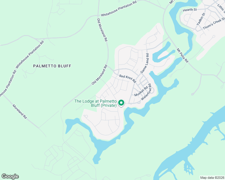 map of restaurants, bars, coffee shops, grocery stores, and more near 9 Buckskin Road in Bluffton