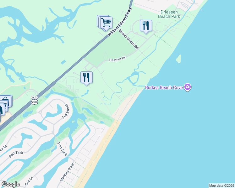 map of restaurants, bars, coffee shops, grocery stores, and more near 81 Singleton Beach Road in Hilton Head Island