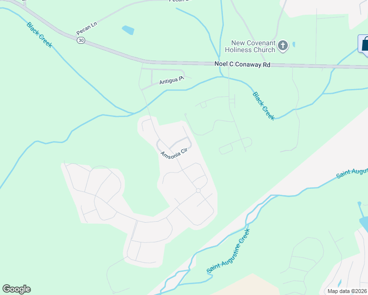 map of restaurants, bars, coffee shops, grocery stores, and more near 521 Amsonia Circle in Guyton
