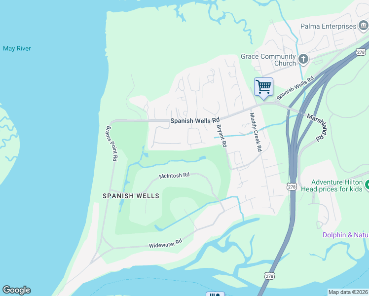 map of restaurants, bars, coffee shops, grocery stores, and more near 24 Timbercrest Circle in Hilton Head Island