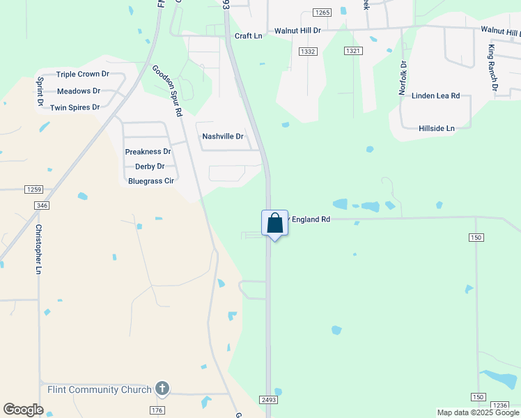 map of restaurants, bars, coffee shops, grocery stores, and more near 19948 FM 2493 in Flint