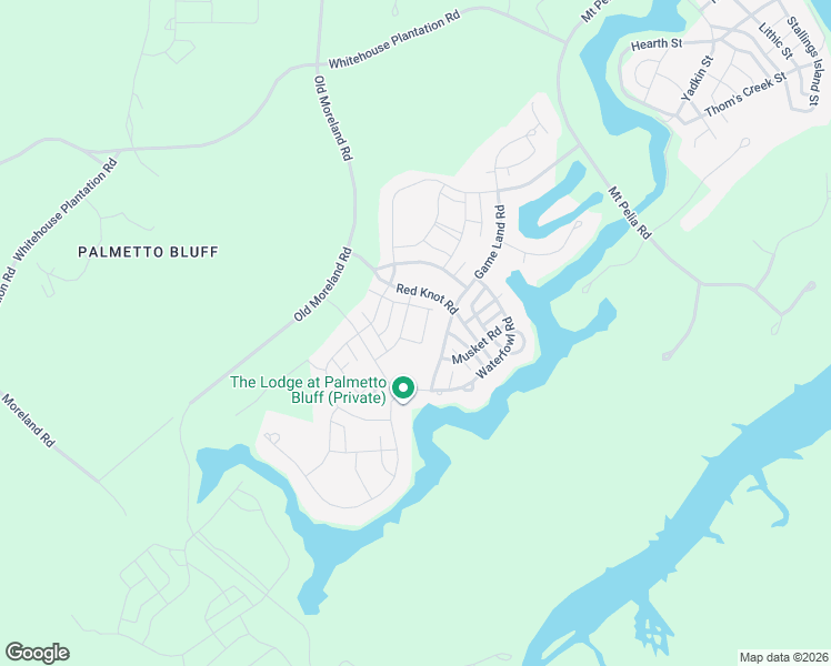 map of restaurants, bars, coffee shops, grocery stores, and more near 6 Rain Crow Road in Bluffton