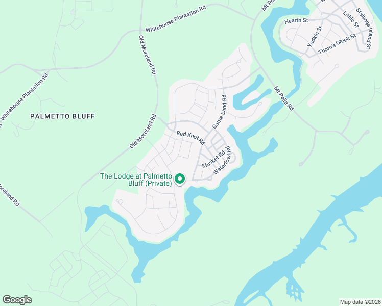 map of restaurants, bars, coffee shops, grocery stores, and more near 6 Rain Crow Road in Bluffton