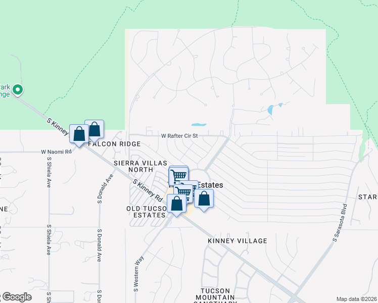 map of restaurants, bars, coffee shops, grocery stores, and more near 6017 West Lazy South Street in Tucson