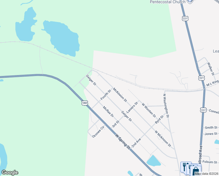 map of restaurants, bars, coffee shops, grocery stores, and more near 1227 McKinnon Street in Mount Vernon