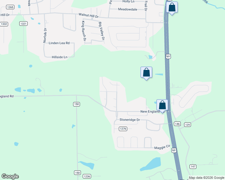 map of restaurants, bars, coffee shops, grocery stores, and more near 19937 Meadow West Lane in Flint