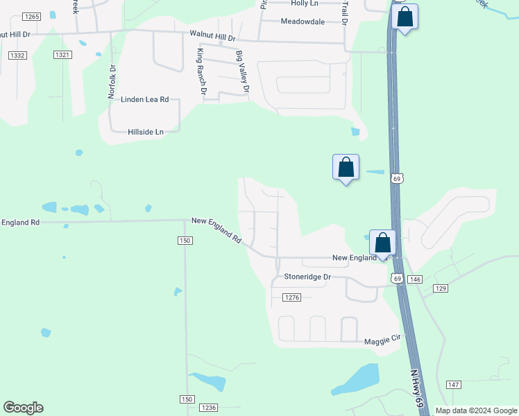 map of restaurants, bars, coffee shops, grocery stores, and more near 19937 Meadow West Lane in Flint