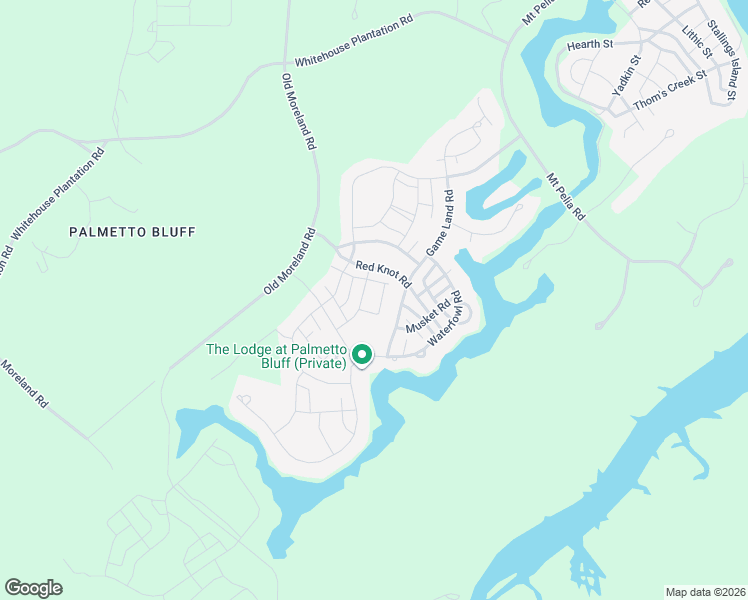 map of restaurants, bars, coffee shops, grocery stores, and more near 6 Rain Crow Road in Bluffton