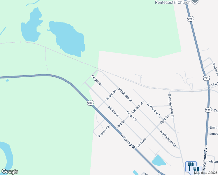 map of restaurants, bars, coffee shops, grocery stores, and more near 1227 McKinnon Street in Mount Vernon