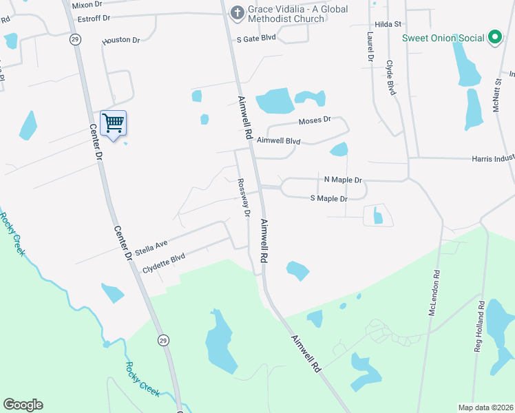 map of restaurants, bars, coffee shops, grocery stores, and more near 2004 Rossway Drive in Vidalia