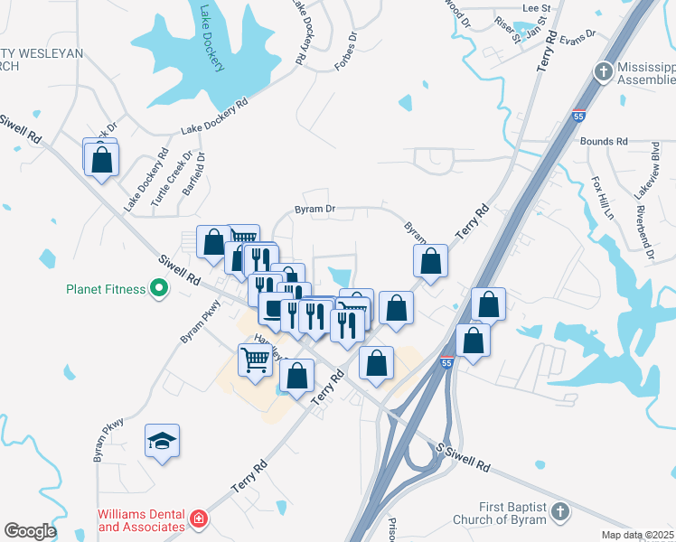 map of restaurants, bars, coffee shops, grocery stores, and more near 1000 Spring Lake Boulevard in Byram
