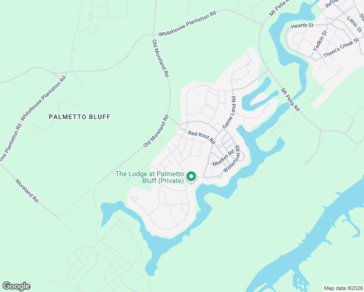 map of restaurants, bars, coffee shops, grocery stores, and more near 9 Buckskin Road in Bluffton