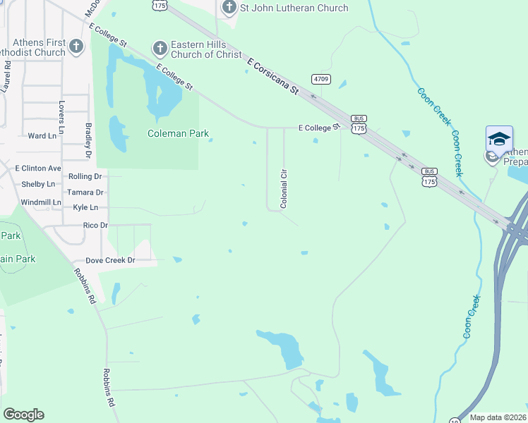 map of restaurants, bars, coffee shops, grocery stores, and more near 234 Colonial Circle in Athens