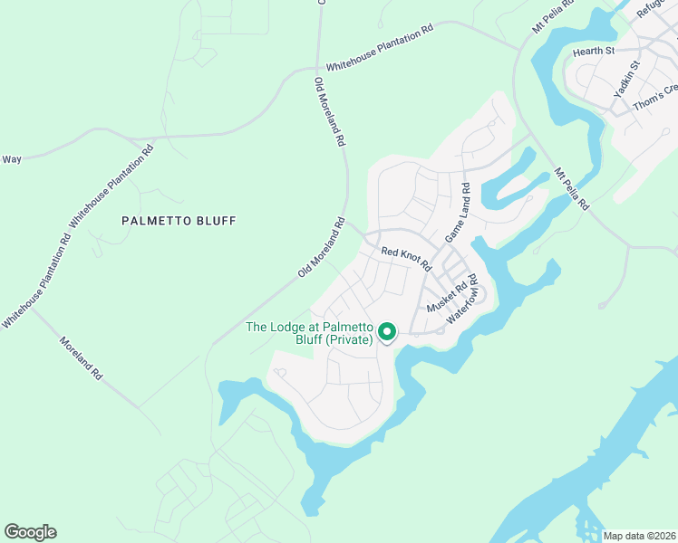 map of restaurants, bars, coffee shops, grocery stores, and more near 18 Remington Road in Bluffton