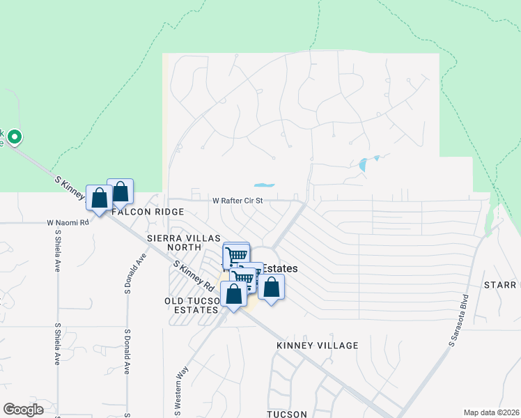 map of restaurants, bars, coffee shops, grocery stores, and more near 6017 West Lazy South Street in Tucson