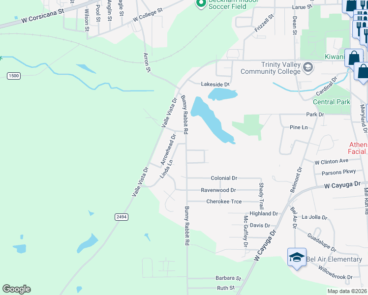 map of restaurants, bars, coffee shops, grocery stores, and more near 714 Bunny Rabbit Road in Athens