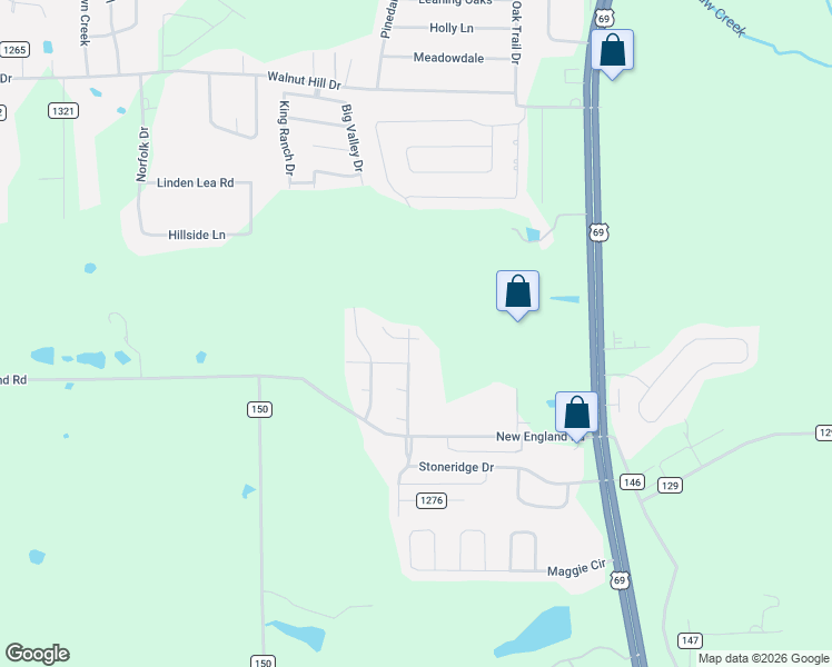 map of restaurants, bars, coffee shops, grocery stores, and more near 19851 Meadow View Lane in Flint