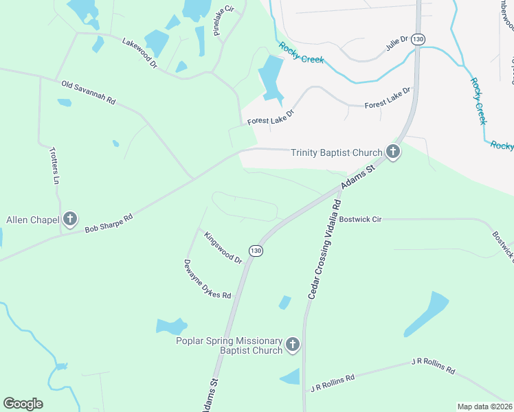 map of restaurants, bars, coffee shops, grocery stores, and more near Hunington Circle in Vidalia