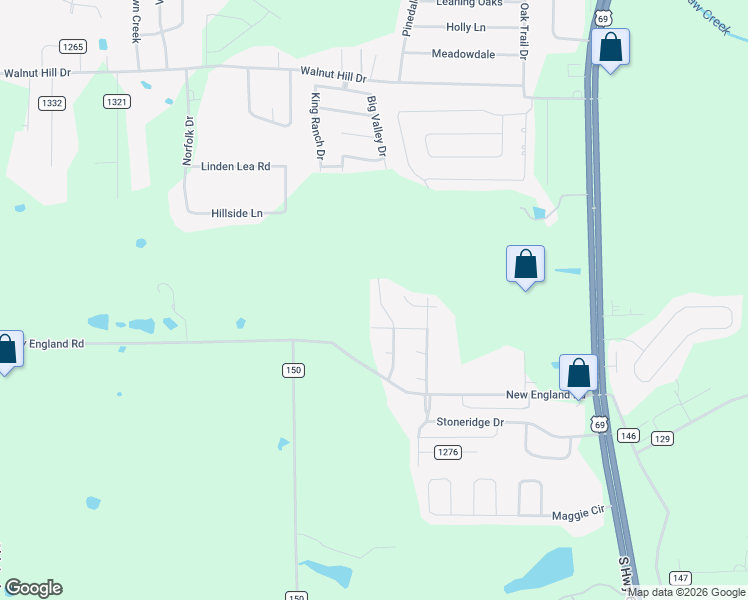 map of restaurants, bars, coffee shops, grocery stores, and more near 19818 Meadow West Lane in Flint