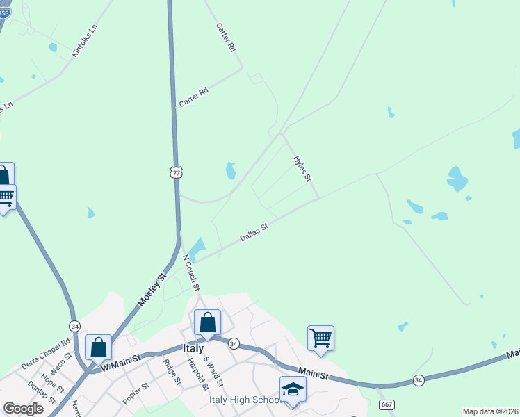 map of restaurants, bars, coffee shops, grocery stores, and more near 313 Chad Street in Italy