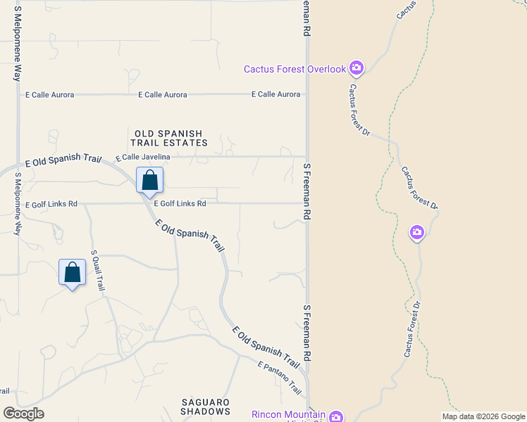 map of restaurants, bars, coffee shops, grocery stores, and more near 11740 East Golf Links Road in Tucson