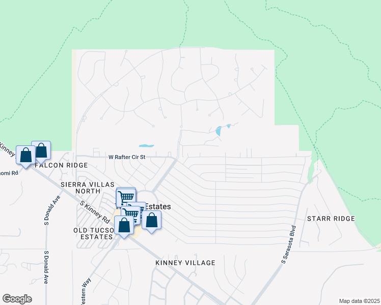 map of restaurants, bars, coffee shops, grocery stores, and more near 5806 West Circle H Place in Tucson