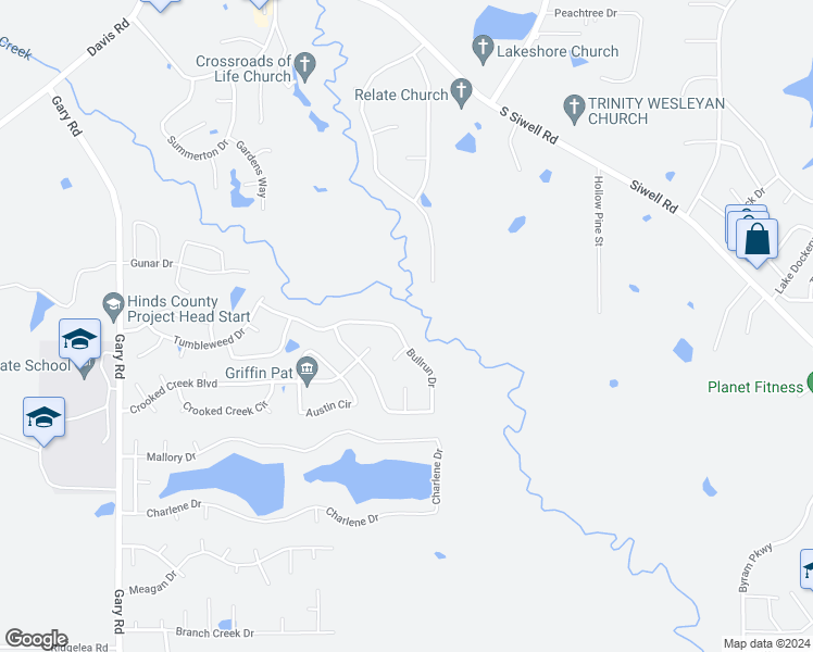 map of restaurants, bars, coffee shops, grocery stores, and more near 1138 Bullrun Drive in Jackson