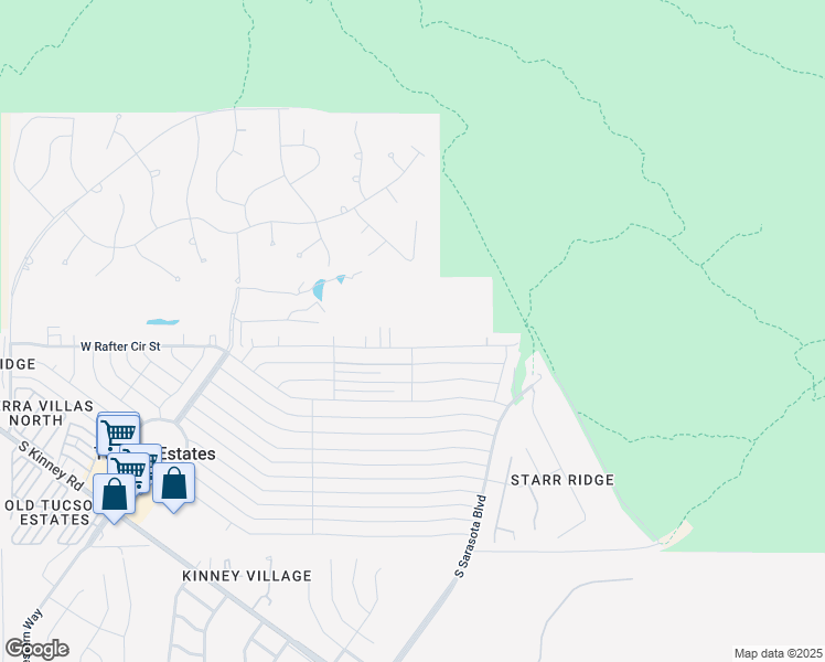 map of restaurants, bars, coffee shops, grocery stores, and more near 5444 West Flying Circle Street in Tucson