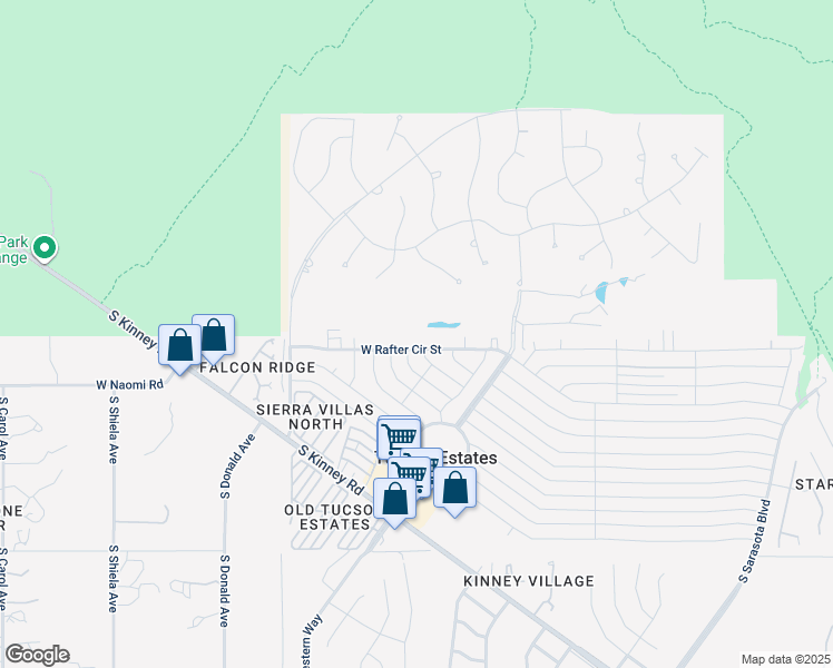 map of restaurants, bars, coffee shops, grocery stores, and more near 6006 West Rafter Circle Street in Tucson