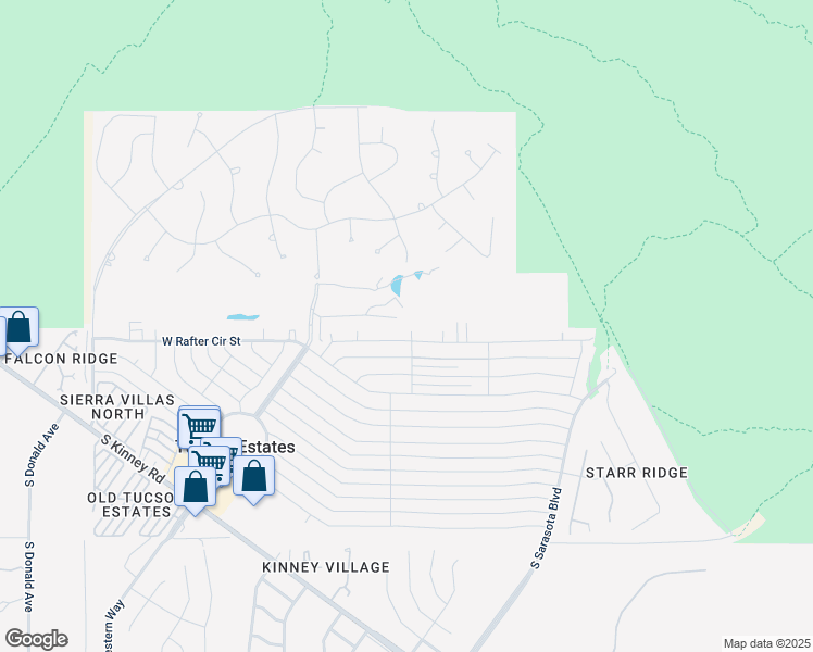 map of restaurants, bars, coffee shops, grocery stores, and more near 5584 West Flying Circle Street in Tucson