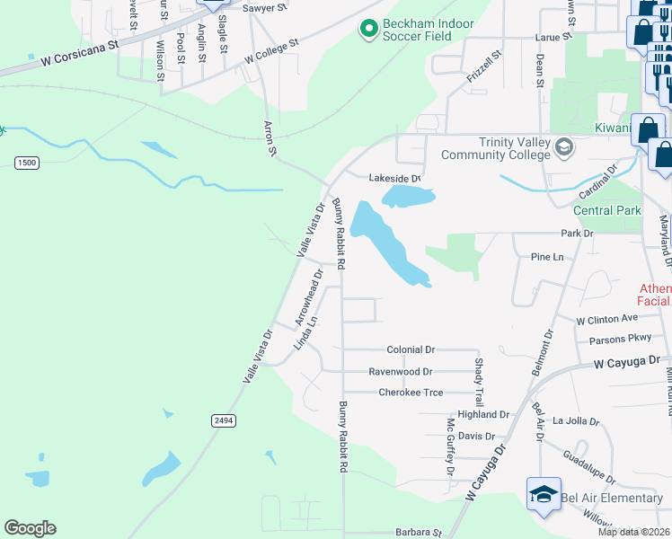 map of restaurants, bars, coffee shops, grocery stores, and more near 701 Powderhorn Drive in Athens