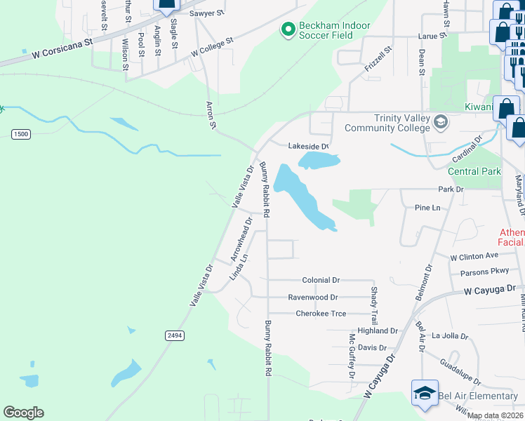 map of restaurants, bars, coffee shops, grocery stores, and more near 701 Powderhorn Drive in Athens