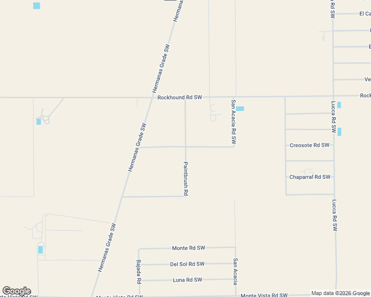 map of restaurants, bars, coffee shops, grocery stores, and more near 6129-6139 Paintbrush Road in Deming