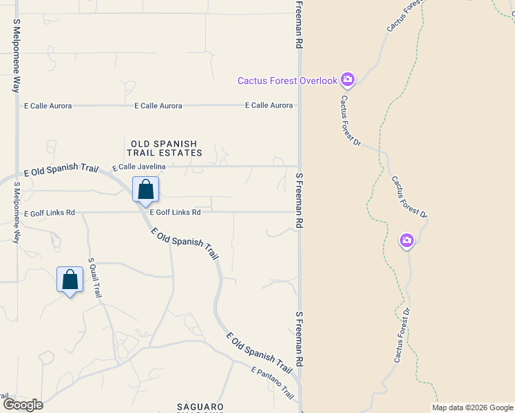 map of restaurants, bars, coffee shops, grocery stores, and more near 11740 East Golf Links Road in Tucson