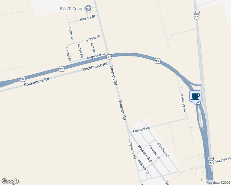 map of restaurants, bars, coffee shops, grocery stores, and more near 3262-3718 Wasson Road in Big Spring