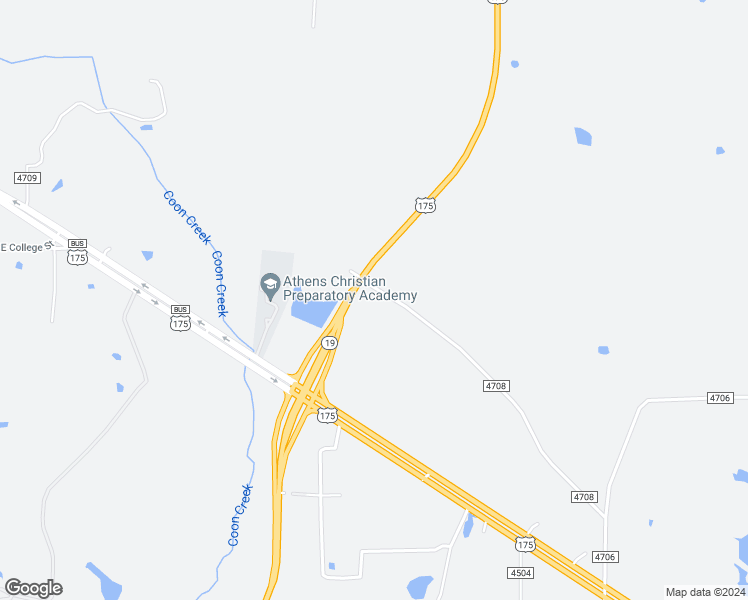 map of restaurants, bars, coffee shops, grocery stores, and more near 4905 Highway 7 Loop in Athens