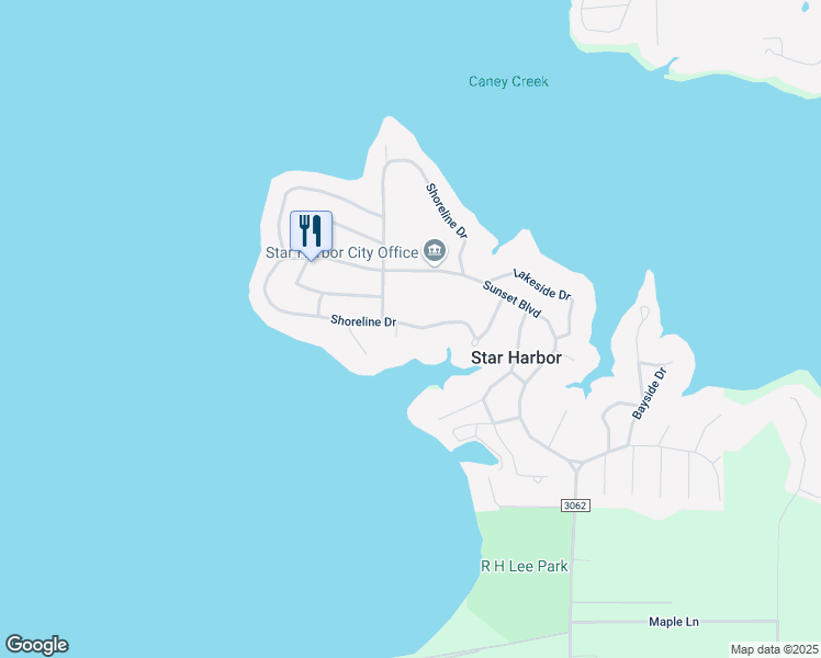 map of restaurants, bars, coffee shops, grocery stores, and more near 211 Shoreline Drive in Malakoff