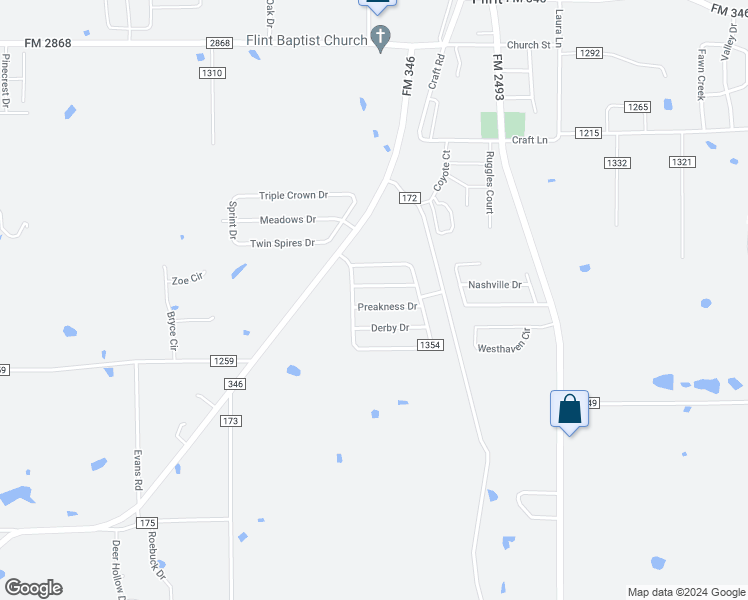 map of restaurants, bars, coffee shops, grocery stores, and more near 11344 Preakness Drive in Flint