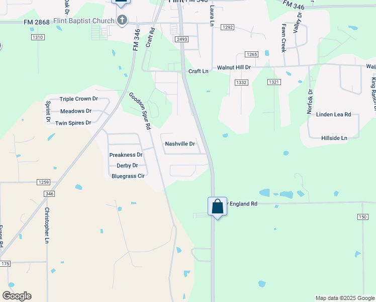 map of restaurants, bars, coffee shops, grocery stores, and more near 10772 Southern Trace Circle in Flint