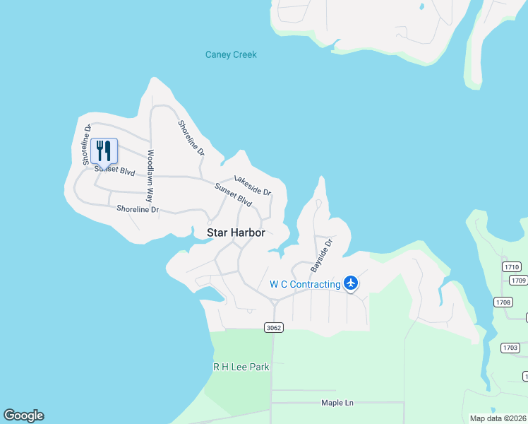 map of restaurants, bars, coffee shops, grocery stores, and more near 5 Lakeside Drive in Malakoff