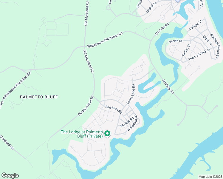 map of restaurants, bars, coffee shops, grocery stores, and more near 108 Summer Ducks Rd in Bluffton