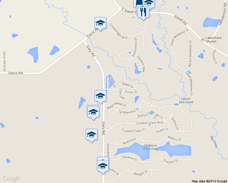 map of restaurants, bars, coffee shops, grocery stores, and more near 4215 Gunar Drive in Byram