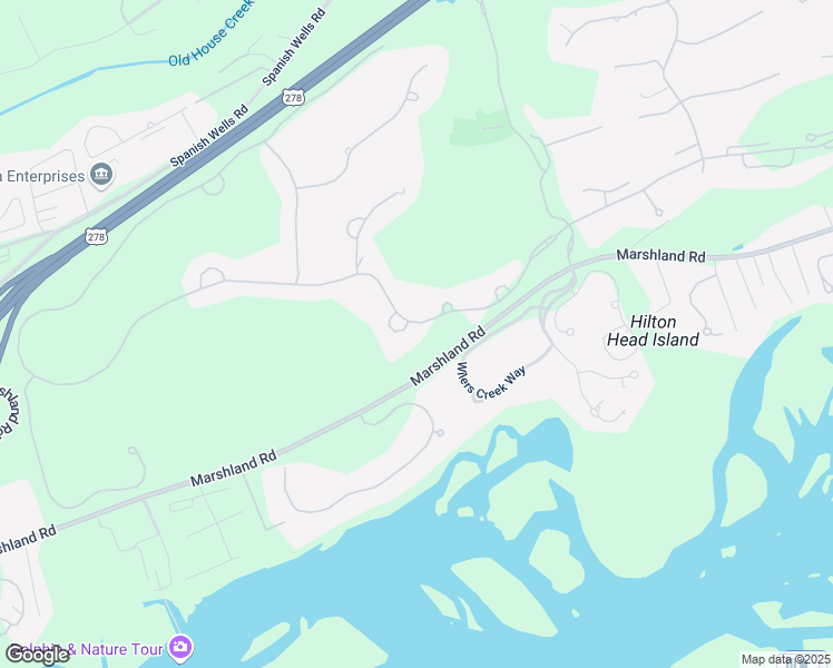 map of restaurants, bars, coffee shops, grocery stores, and more near 7 Telford Lane in Hilton Head Island
