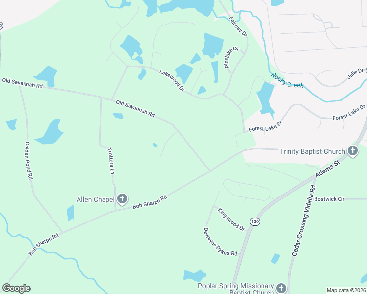 map of restaurants, bars, coffee shops, grocery stores, and more near 195 Old Savannah Road in Vidalia
